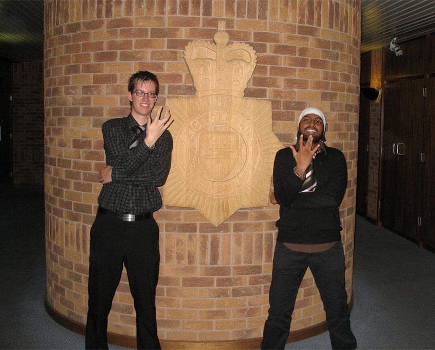 Sukhjinder Singh and Joe Pendlebury at the Leicestershire Constabulary.